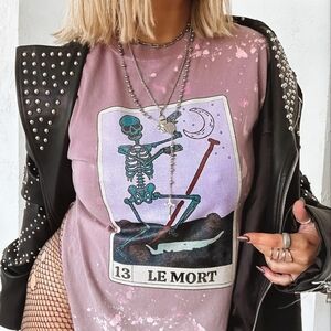 PEBBY FOREVEE LE MORT BLEACHED TEE NWOT